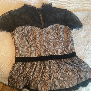Lace Peplum Top